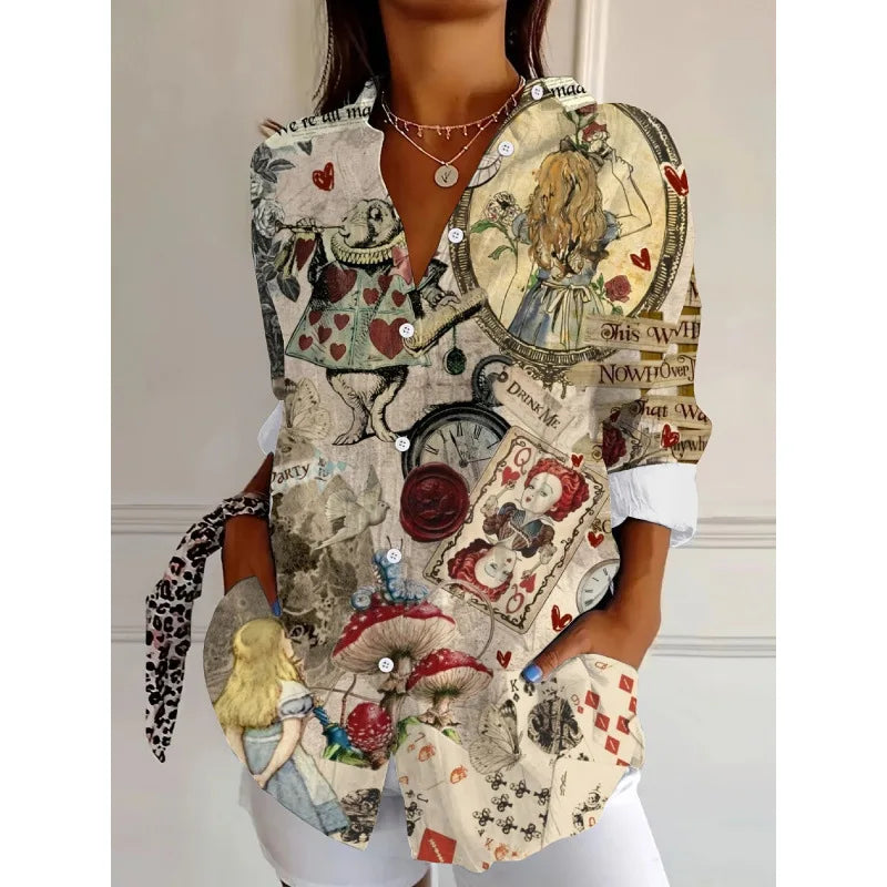 Ditsy Floral Oversized Dropped Shoulder Blouse for Women