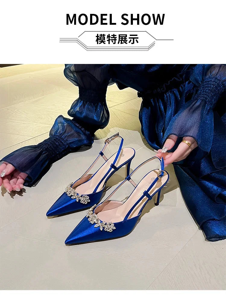 Crystal Buckle Pointed Pumps