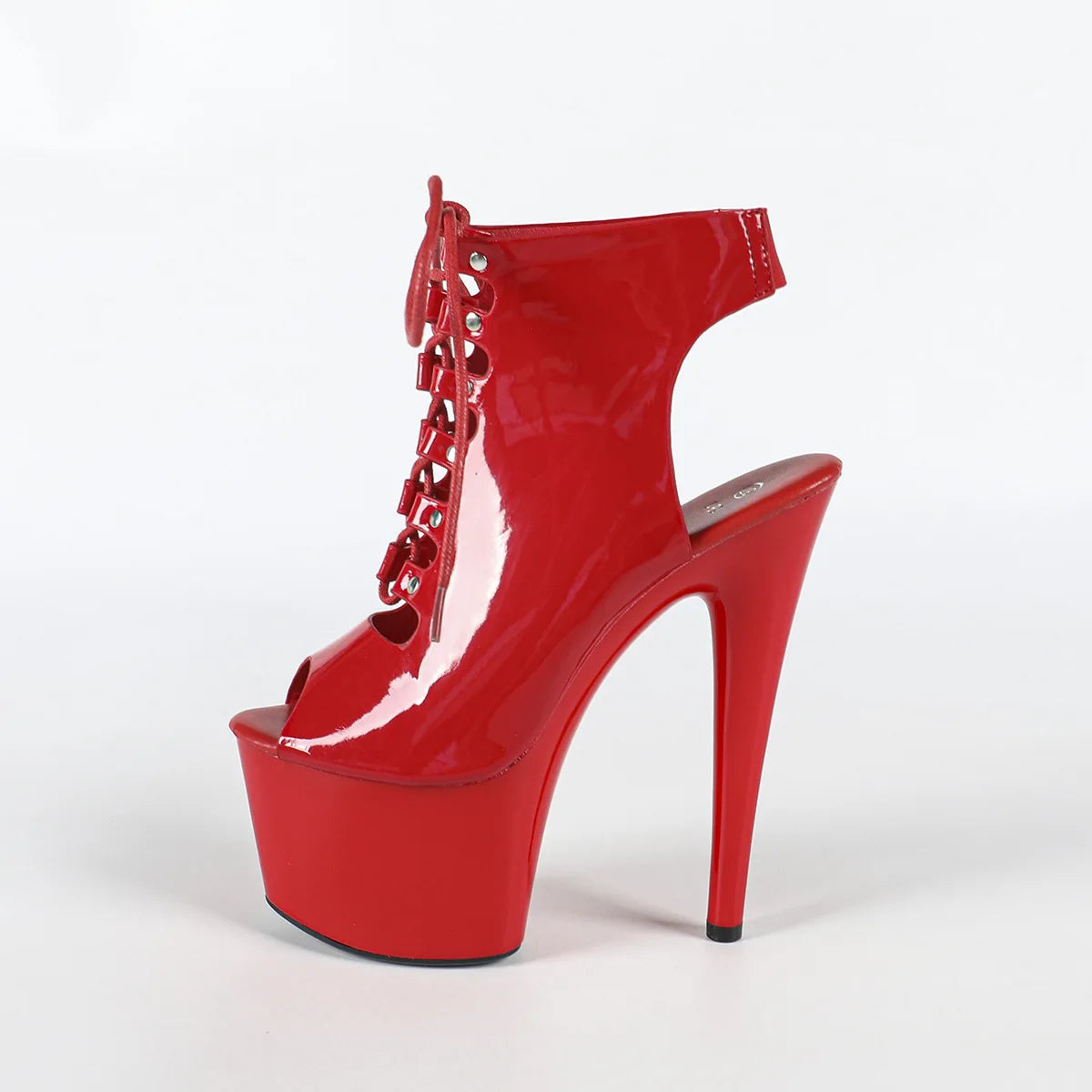 Premium Platform Peep Toe Lace Up Ankle Boots for Women