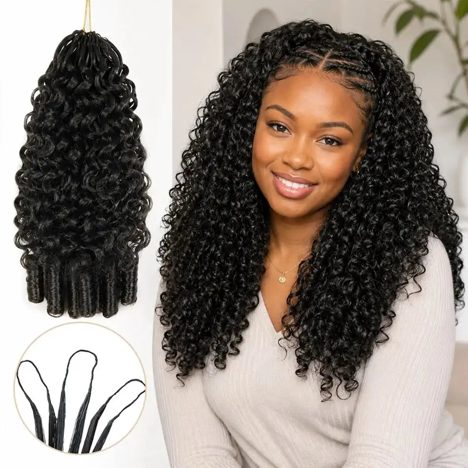 Boho Deep Wave Human Hair Crochet Braids