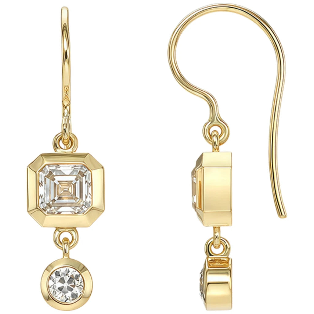 Moissanite Sterling Silver Hoop Earrings