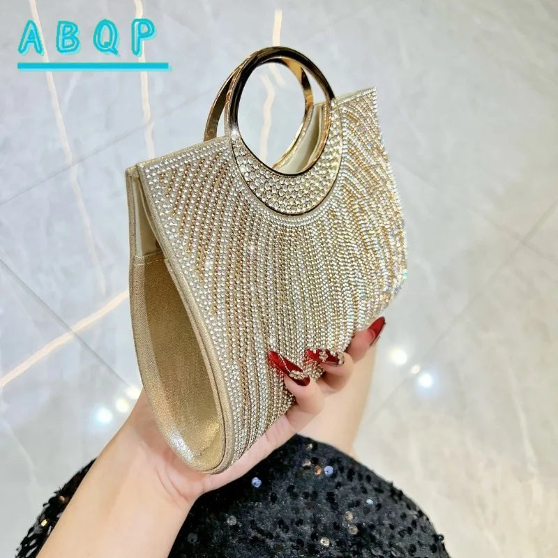 New Dinner Women's Bag Fashionable Diamond-encrusted Mini Women's Shoulder Bag Luxury Brand Shiny Banquet Party Bag for Women
