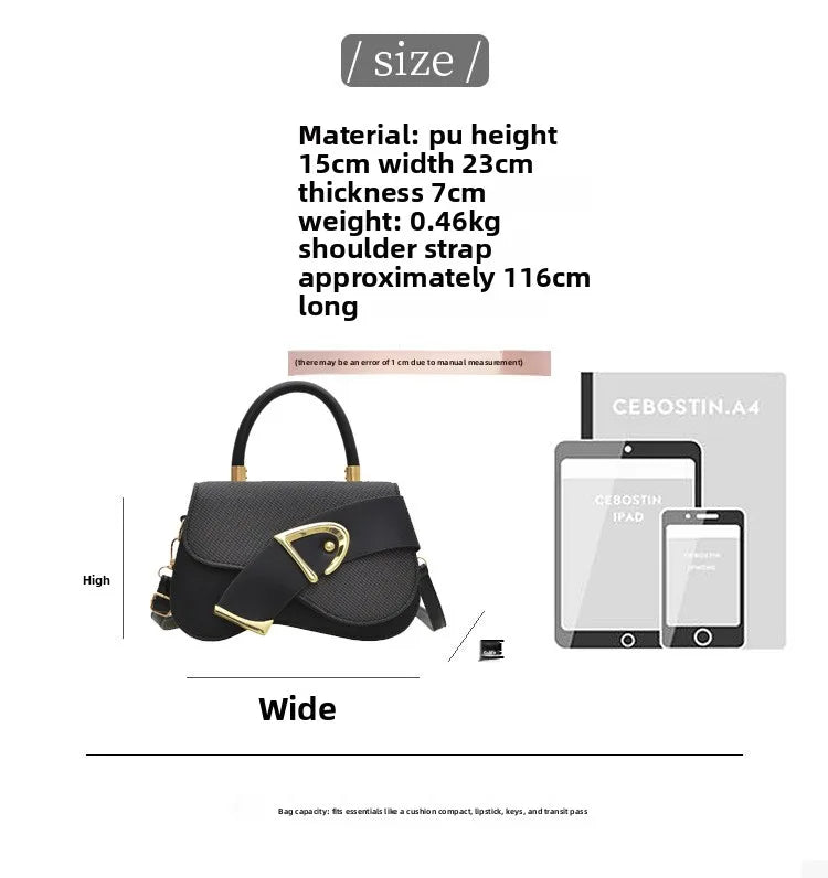 Women's Elegant Minimalist Shoulder Bag Golden-Tone Hardware Adjustable Strap Formal Purse Durable Handbag Fashionable Tote