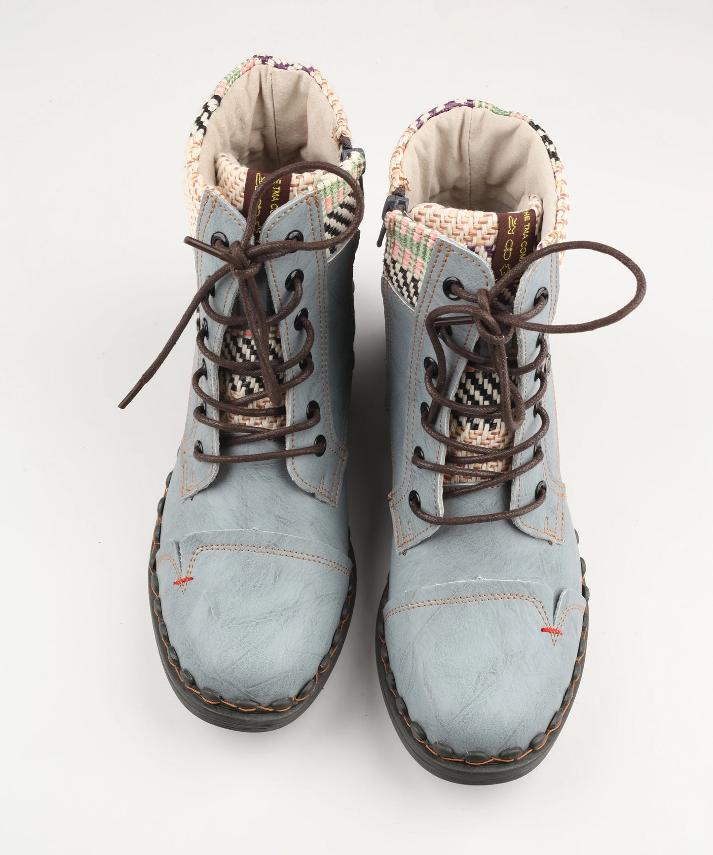 Genuine Leather Patchwork Ankle Boots