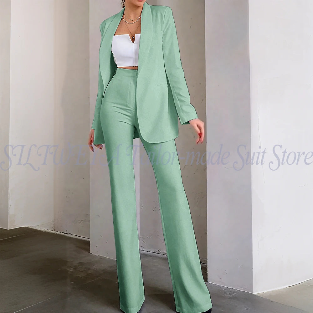 Classic Sophisticated Single Breasted Pants Set for Women