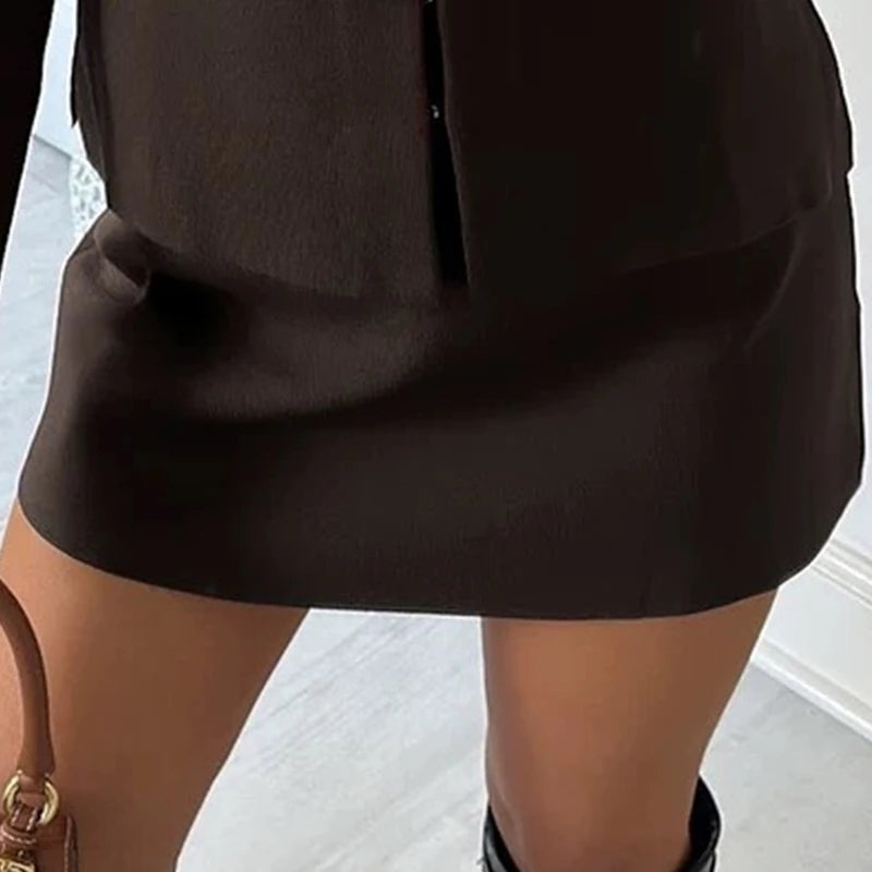 Elegant Knit Two Piece Set With Front Cutout and V Neck For Women