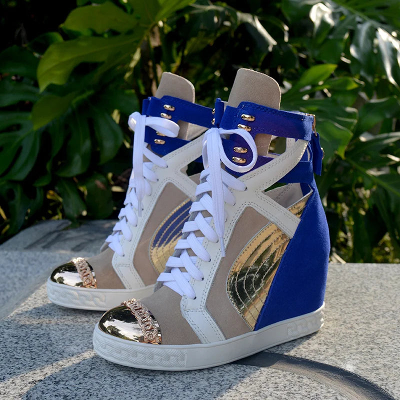 Cross Tied Buckle Strap Platform Flat Shoes With Chain for Women
