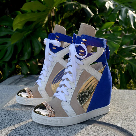 Cross Tied Platform Flats With Chain