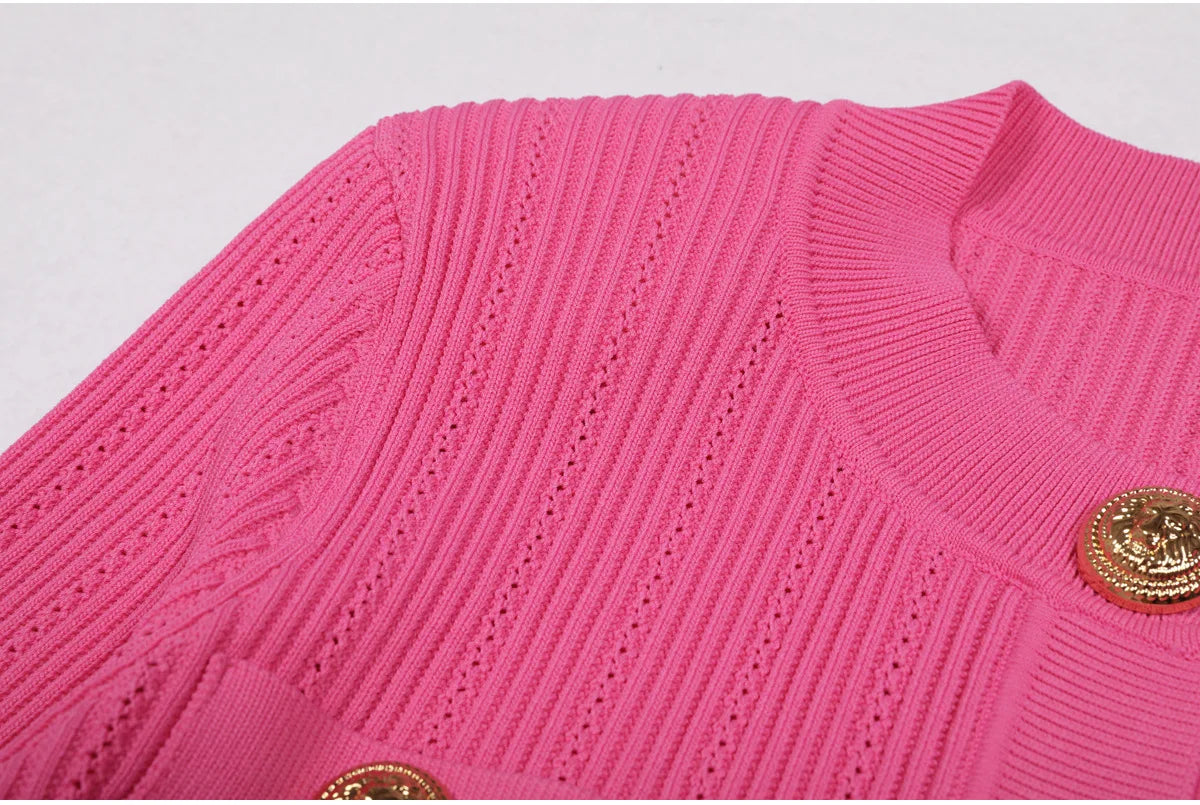 O Neck Knit Sweater Coat