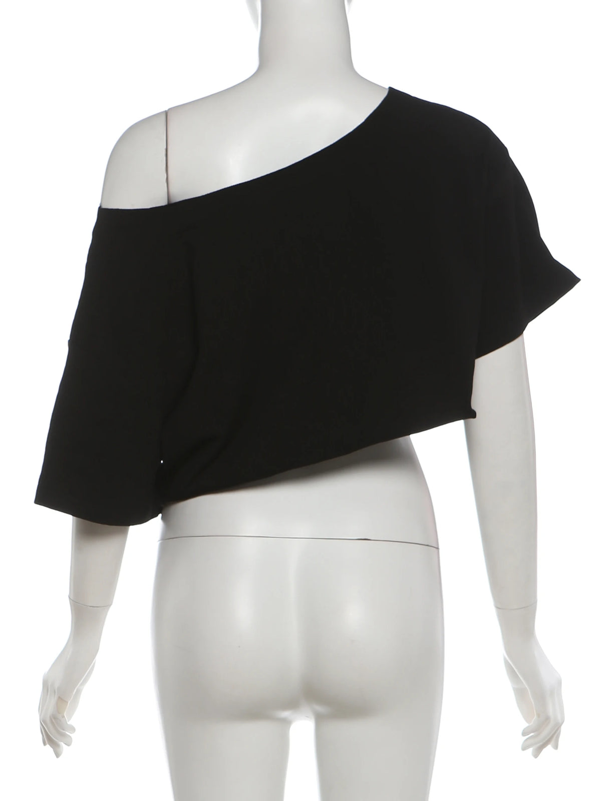 Rhinestone Letter Off Shoulder Cropped Tee for Women