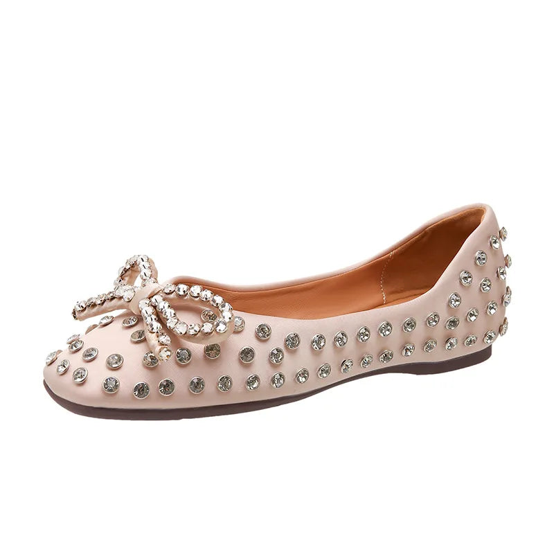 Elegant Rhinestone Bowknot Mary Jane Shoes For Women