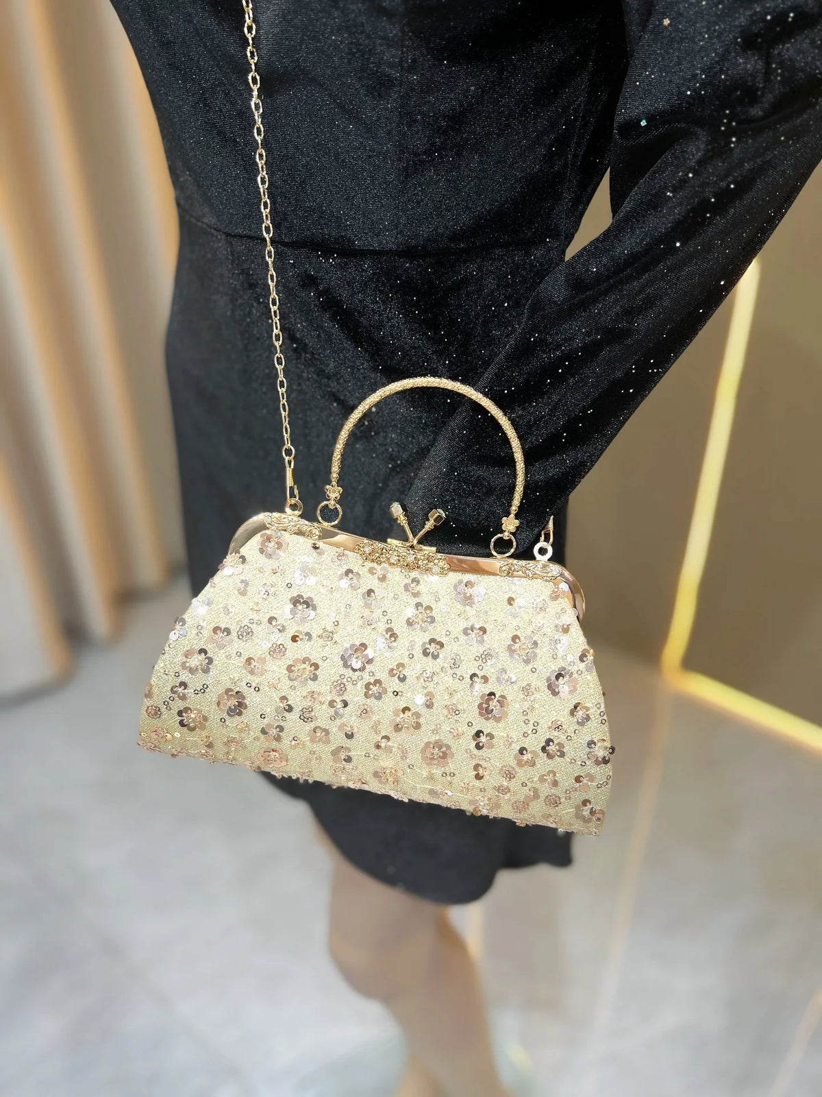 New Dinner Handbag Sequined Diamond Dinner Party Women's Handbag Luxury Brand Fashion Trend Women's Shoulder Crossbody Bag