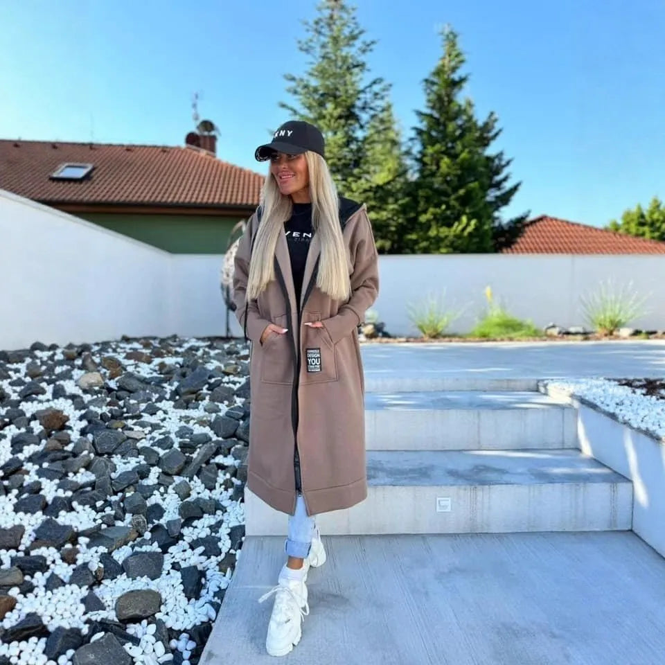 Relaxed Knit Hooded Jacket