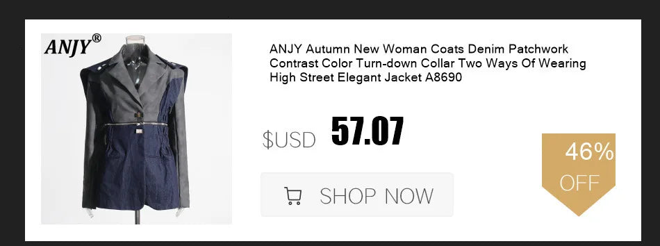 ANJY Summer New Women American Style Vintage Fashion Slim Fit Denim Short Jacket Stand Collar Puff Sleeve Washed Ins Coat A24293