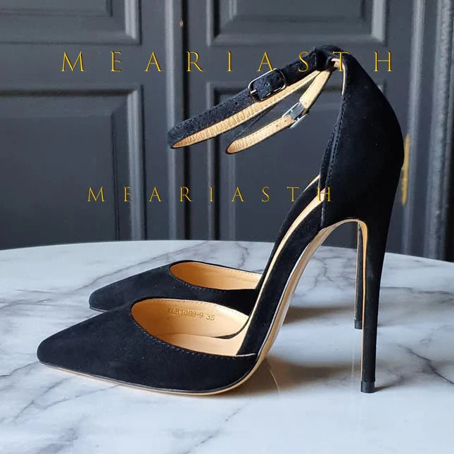 Sleek Black Patent Leather Pointed Toe Pumps for Women