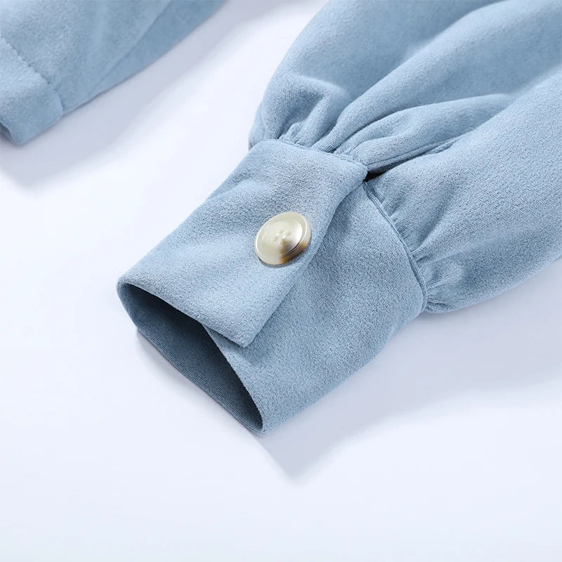Lightweight Faux Suede Stand Collar Jacket for Women