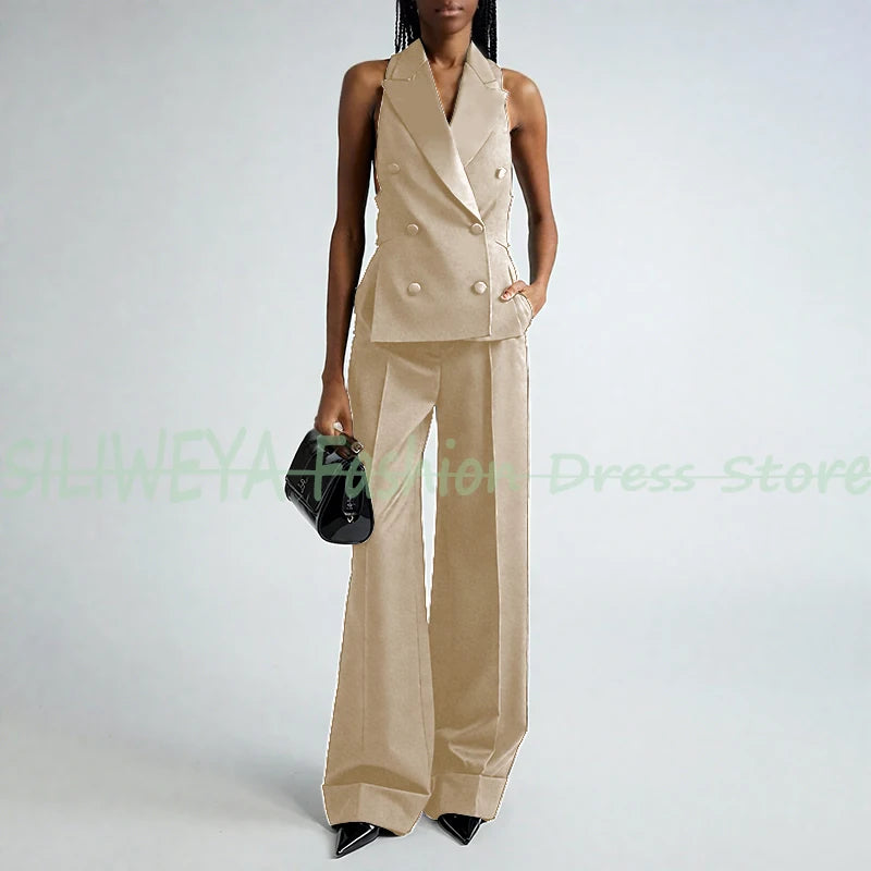Double Breasted Vest And Pants Set
