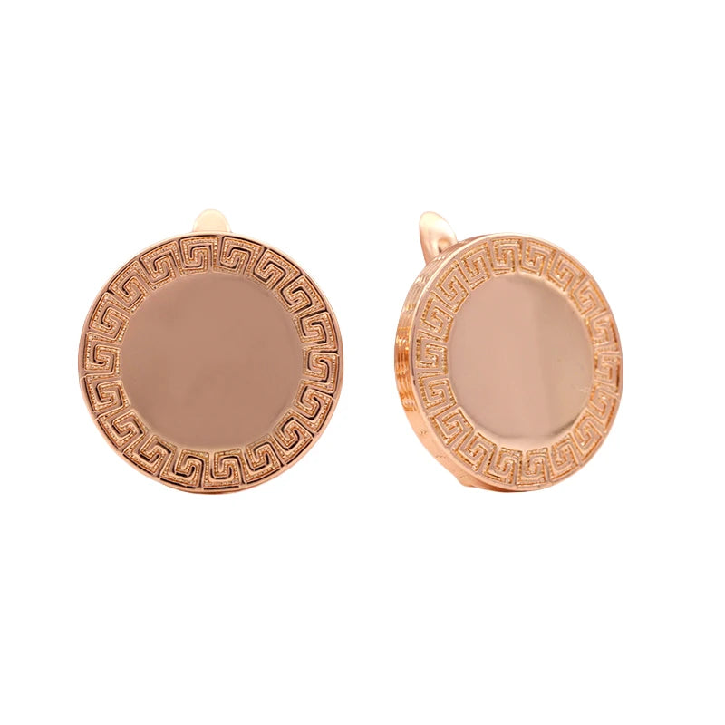 Long Rose Gold Geometric Stud Earrings