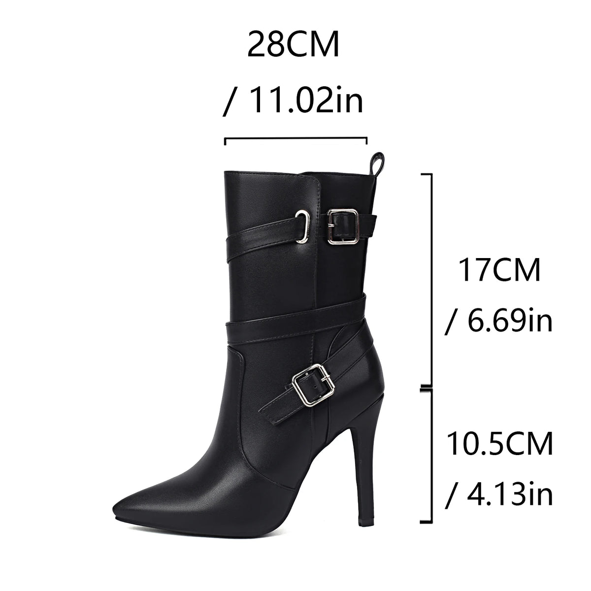 Pointed Toe Stiletto Ankle Boots With Buckle for Women