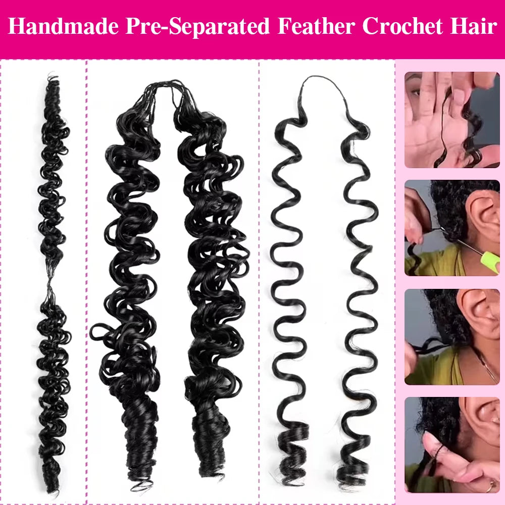 Burmese Curly Crochet Human Hair Extensions for Women