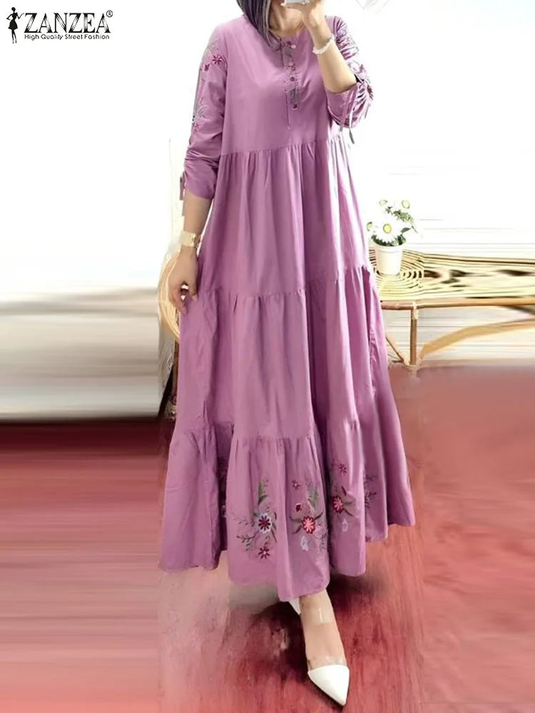 Floral Tiered Muslim Maxi Dress