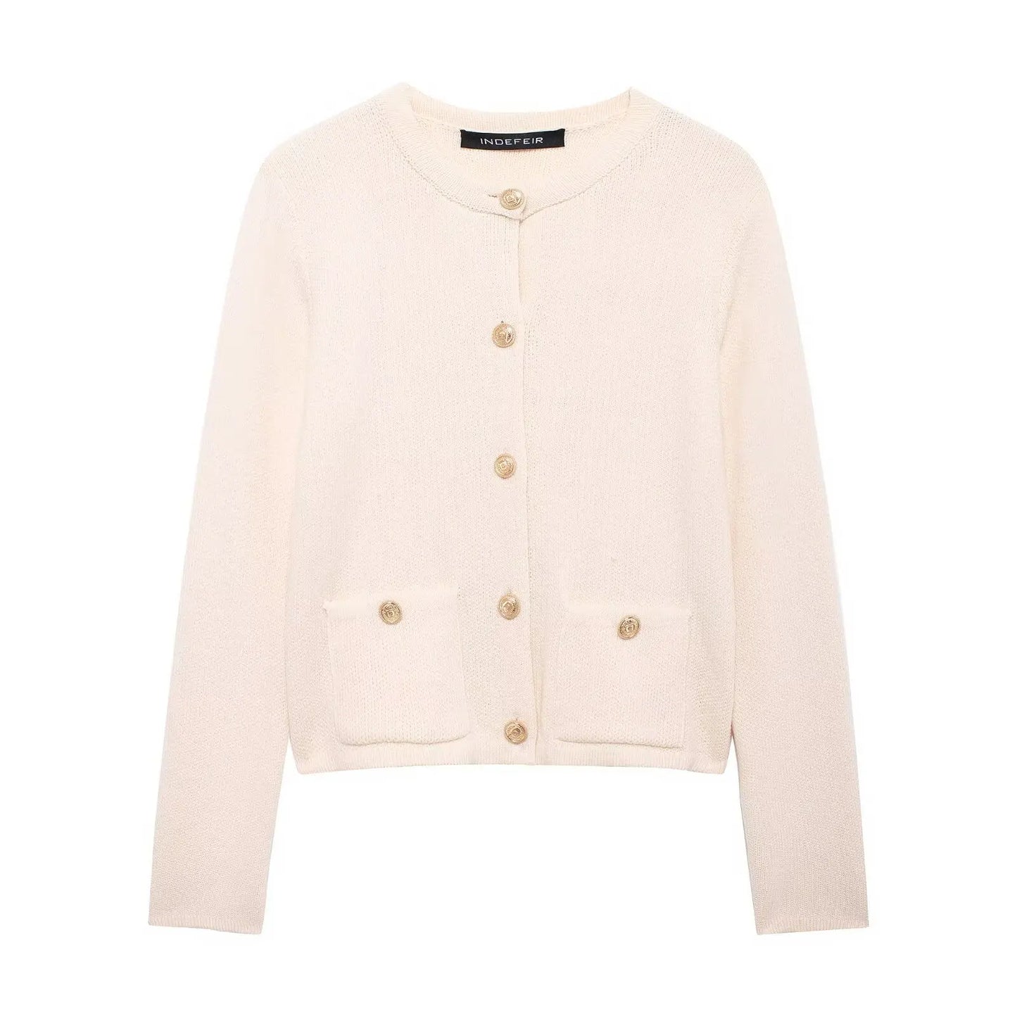 Winter Slim Knitted Cardigan with Button Details for Women