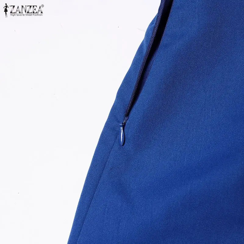 Pleated V Neck Knee Length Dress