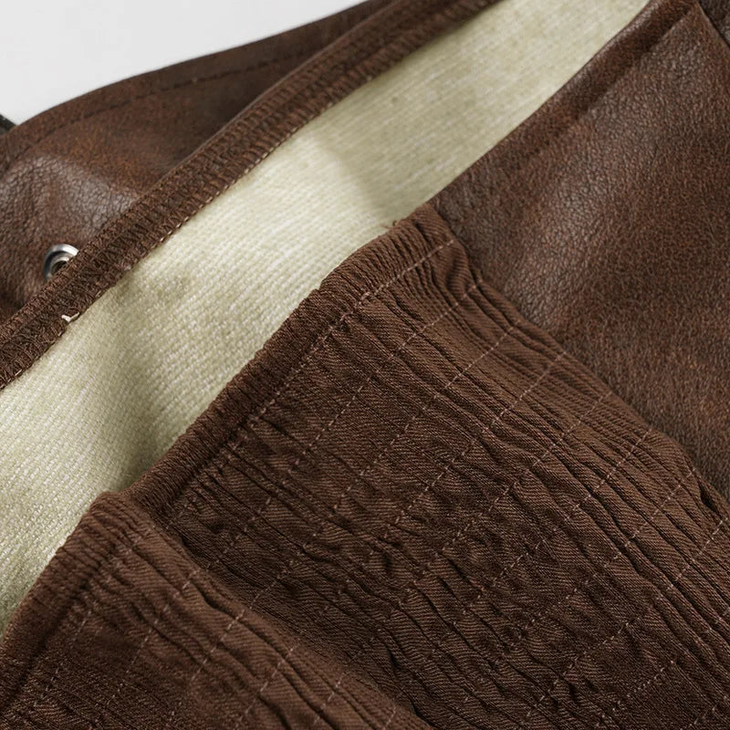 Sexy Leather Corset Vest, Cinched Waistband, Metal Buckle Top, Punk Style, Individualistic Street Style, Spicy Girl Outfit