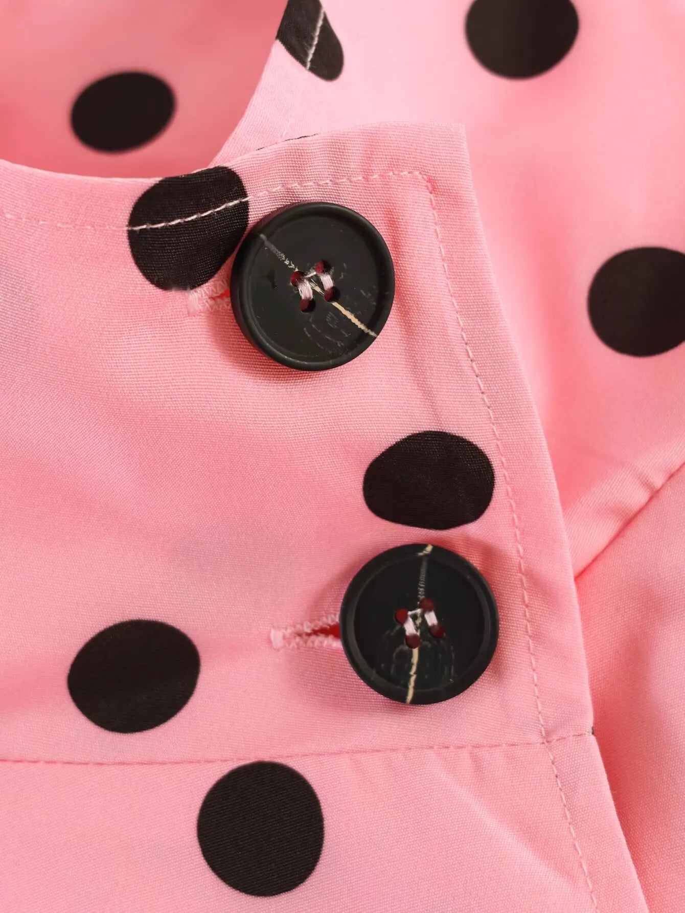 Polka Dot Double Breasted Belted Chic Jacket for Women