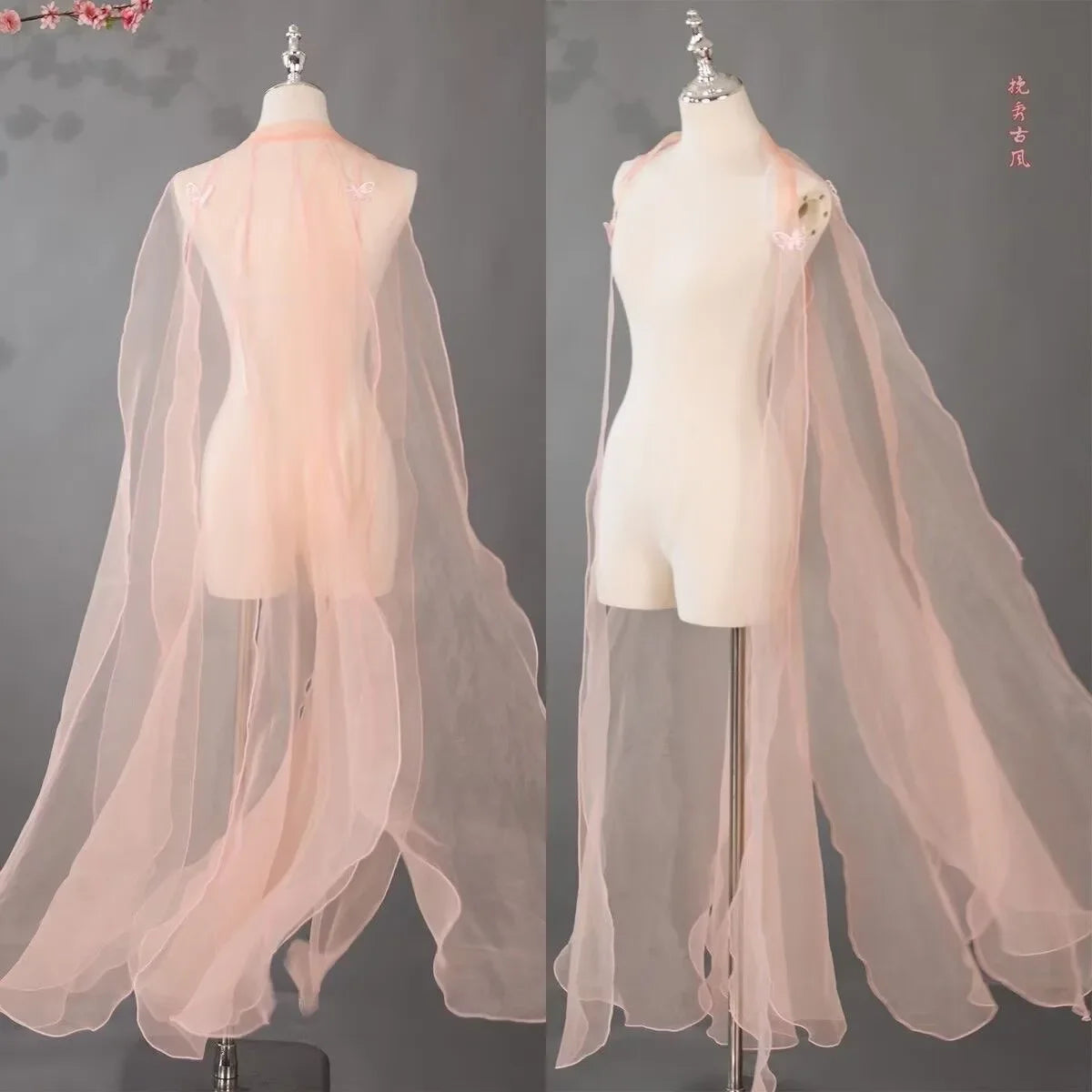 Elegant Fairy Tulle Hanfu Shawl Cape Costume for Women