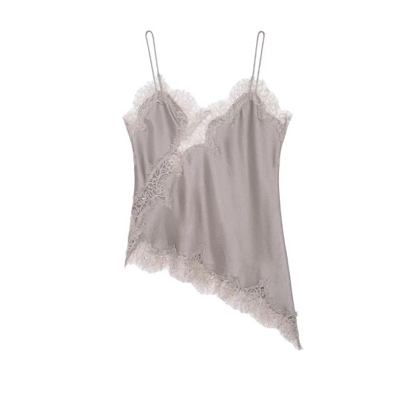 Elegant Lace Backless Asymmetrical Sleeveless Camisole for Women