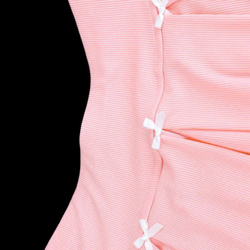 Bow Pleated Two-Piece Skirt Set