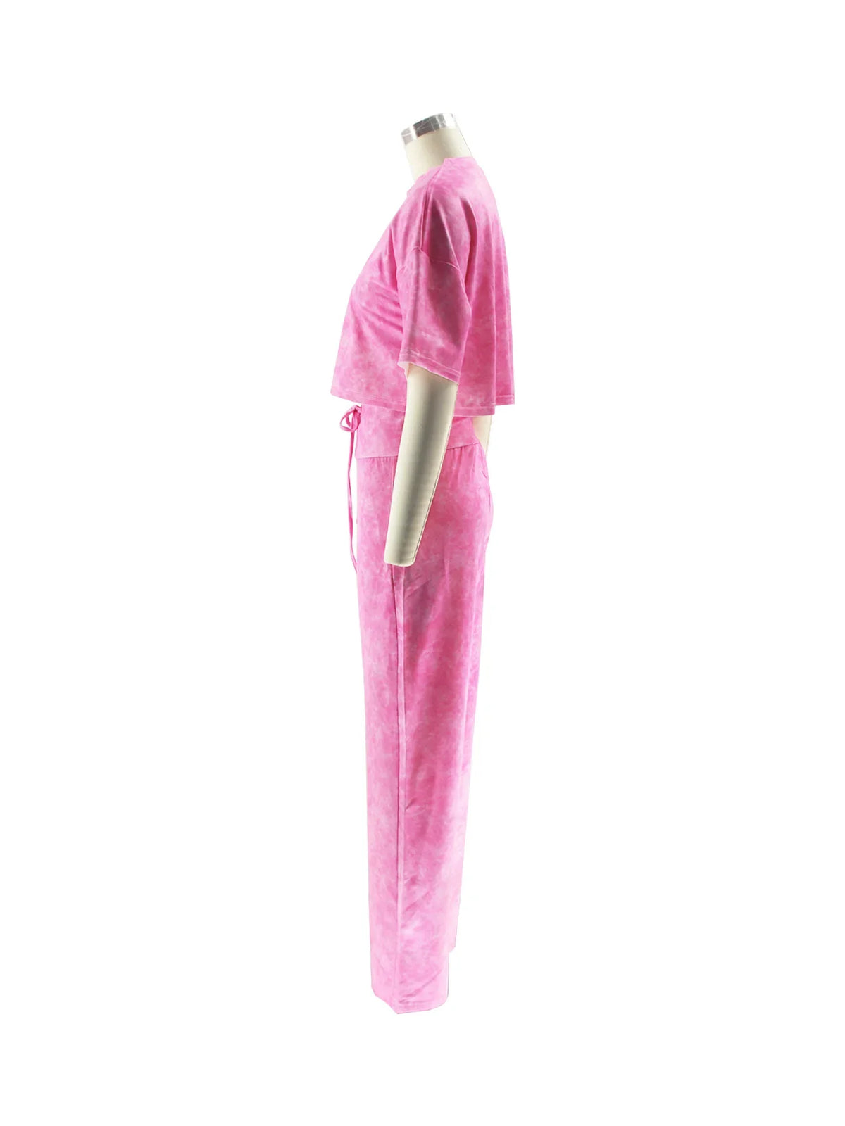 Tie Dye Crop Top and Pants Two Piece Tracksuit Set for Women
