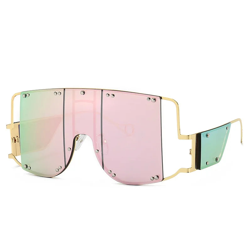 Oversized Mirrored Square Sunglasses