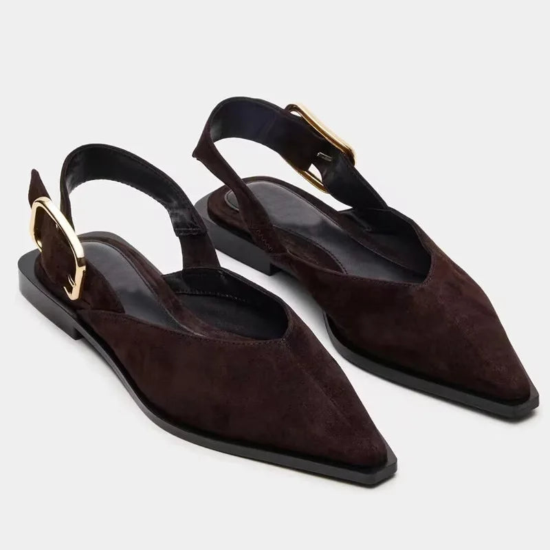 Comfortable Leopard Print Buckle Strap Flat Sandals for Women