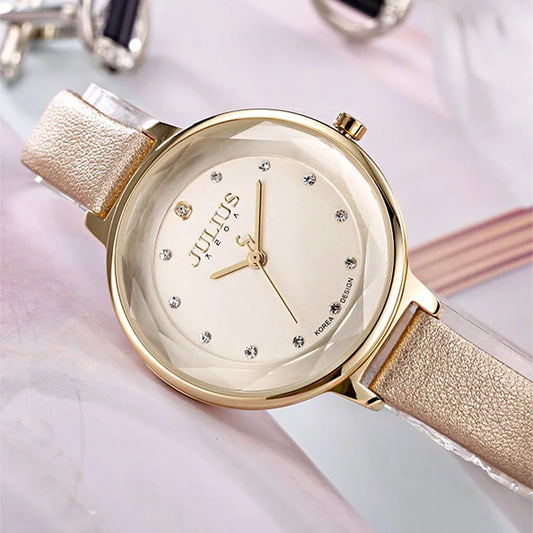Thin Lady Women's Watch Fine Fashion Luxury Style Hours Dress Bracelet Leather Classic Girl Birthday Gift Julius No Box