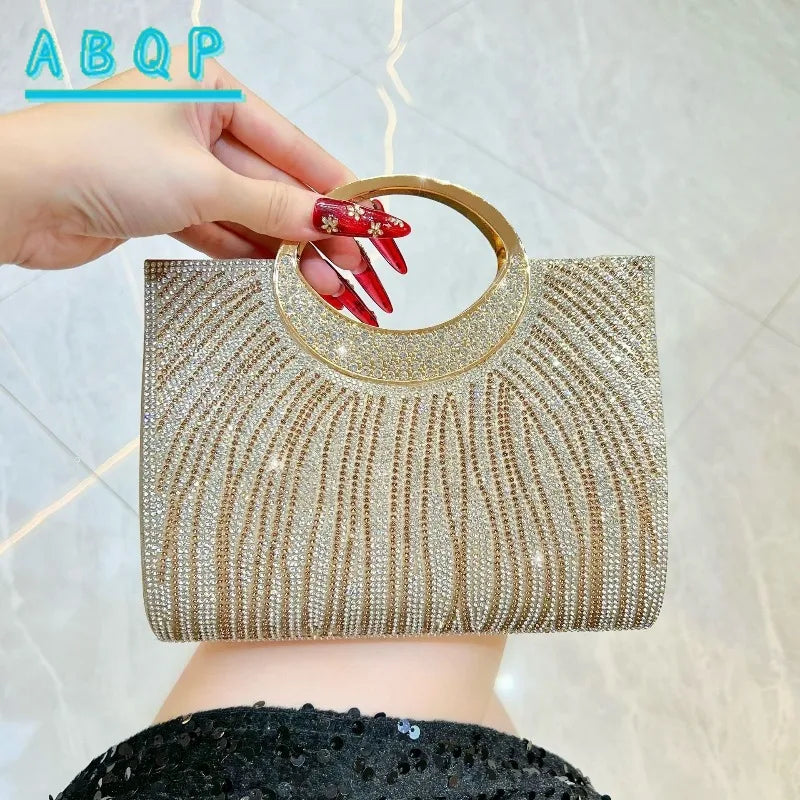New Dinner Women's Bag Fashionable Diamond-encrusted Mini Women's Shoulder Bag Luxury Brand Shiny Banquet Party Bag for Women