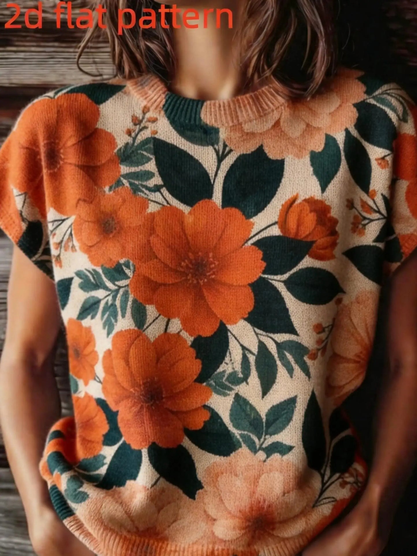 Lightweight Floral Print Round Neck Sleeveless Top for Women