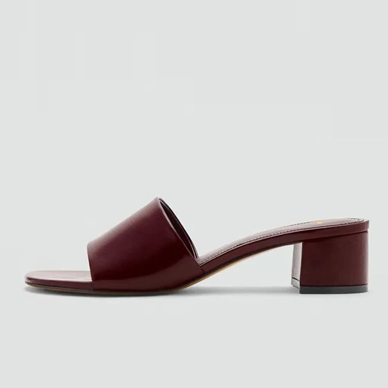Premium Soft Leather Comfort Flat Slides for Women