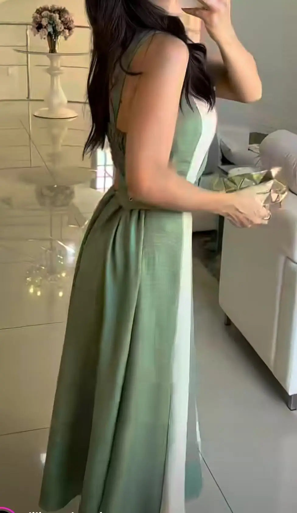 Elegant Sleeveless Striped A-Line Party Dress for Women