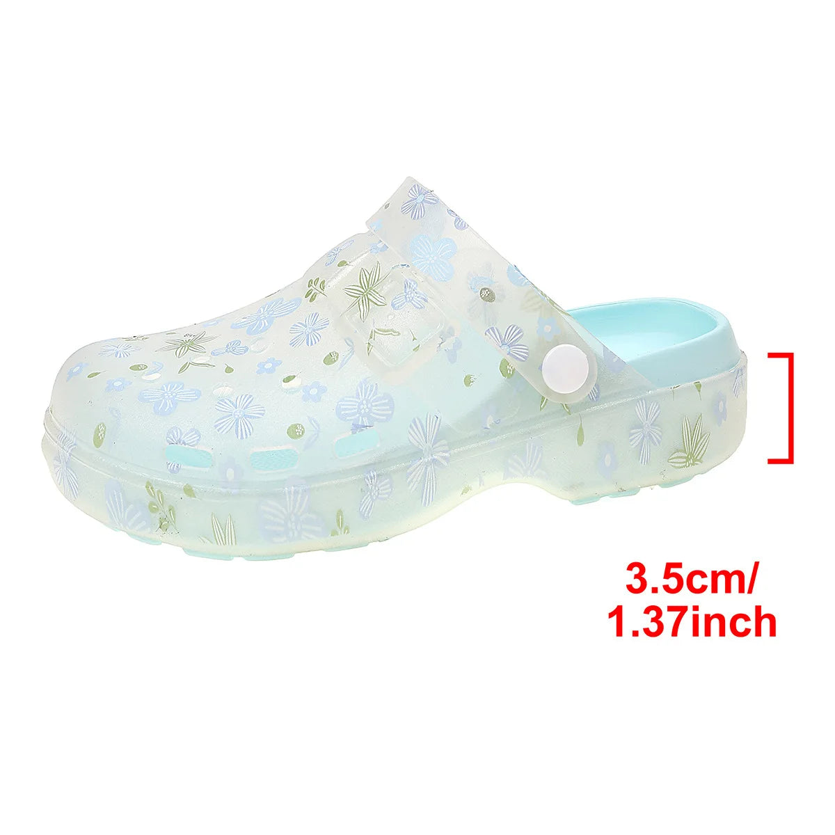 Casual Floral Print Transparent Wedge Sandals For Women