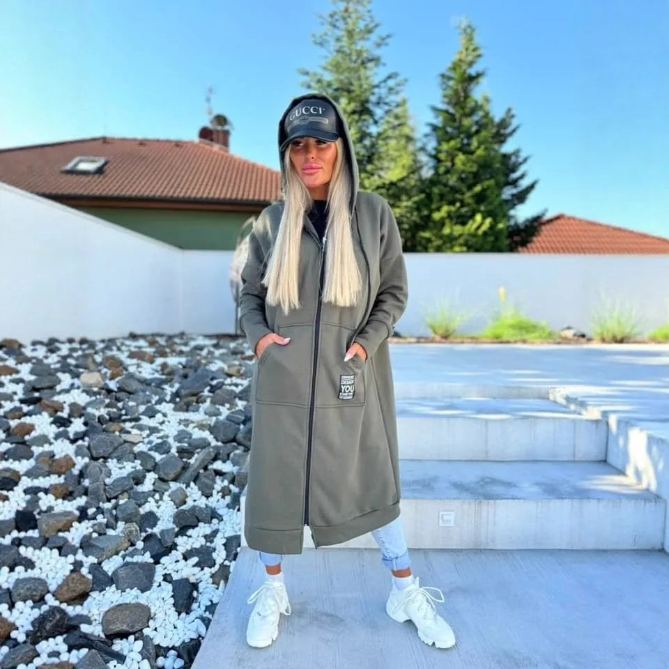 Relaxed Knit Hooded Jacket
