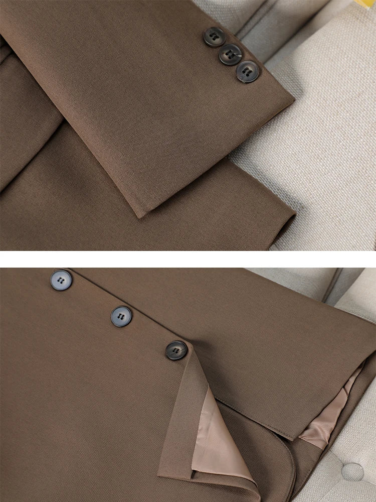 Fashion Women Blazer Pink Black Coffee Female Long Sleeve Solid Autumn Winter Ladies Loose Formal Jacket Coat For Work Wear