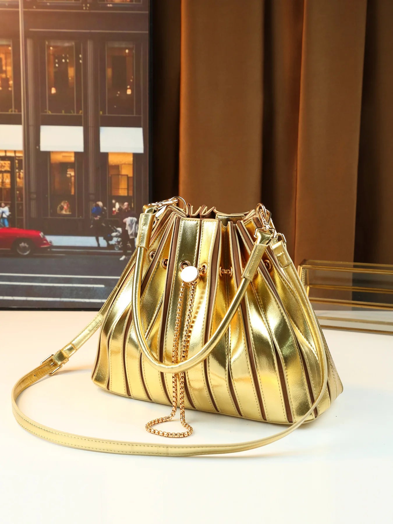 Women's Handbag Luxury Brand Shiny Leather Shiny Fashion Women's Single Shoulder Bag Personalized Fashionable Casual Women's Bag