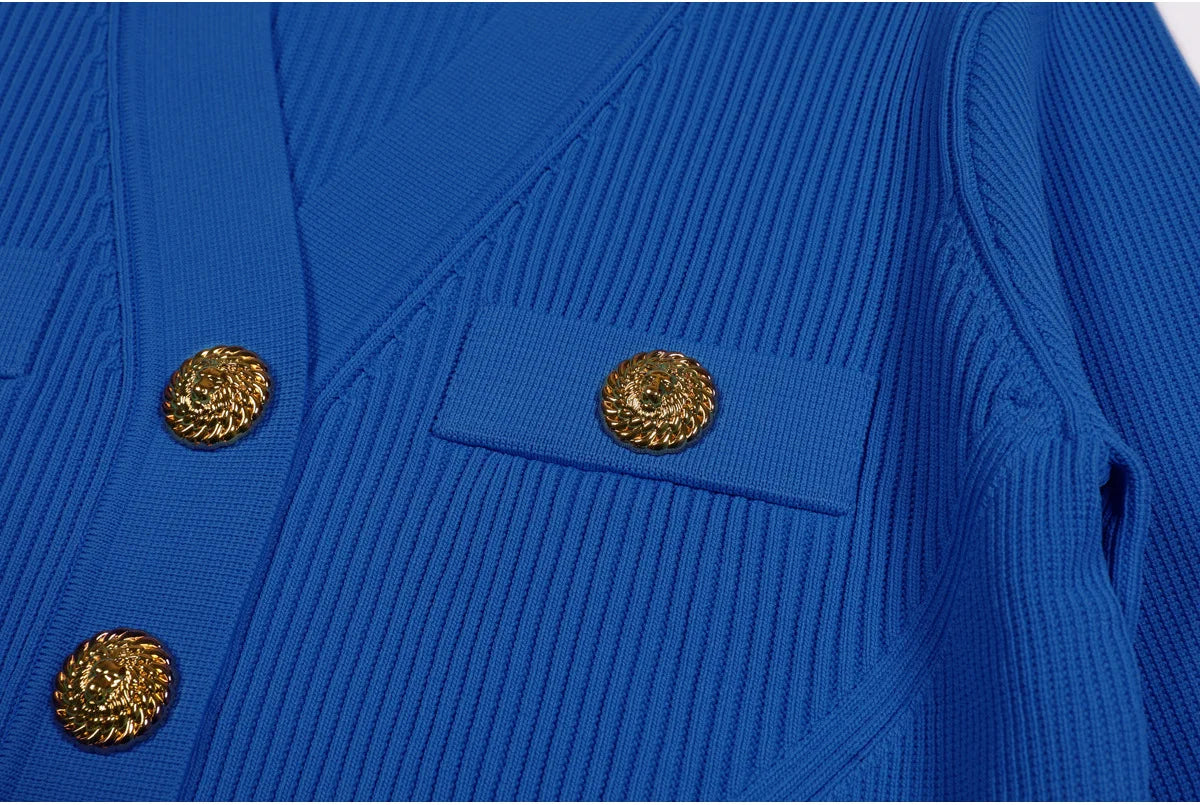 High-end Spring and Autumn New Fashion Women's Knitted Jacket Slim Elegant Commuter Knitted Top Cardigan Hidden Button Sweater