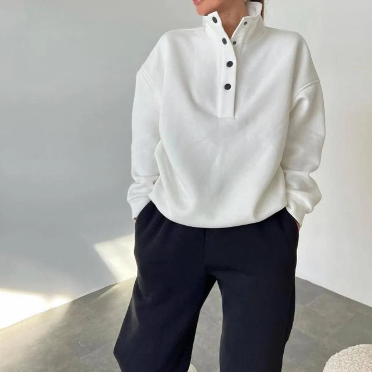 Oversized Warm Casual Hoodie and Long Pants Set for Women