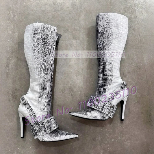 Gradient Pointy Toe Boots