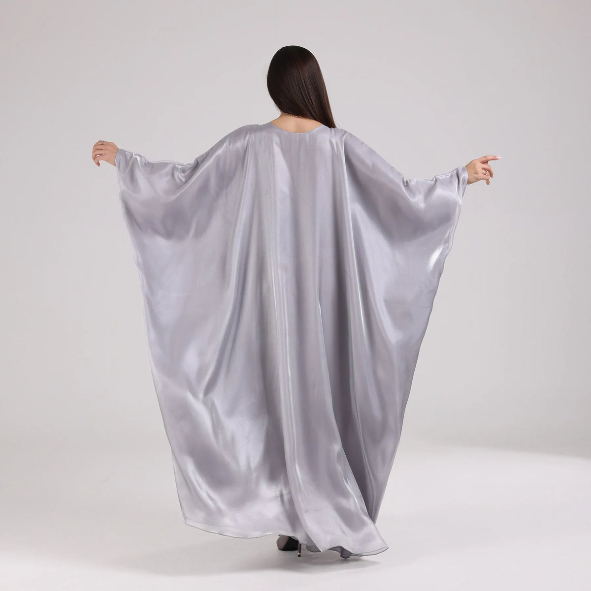 Shiny Loose Ankle-Length Kaftan Maxi Dress for Women