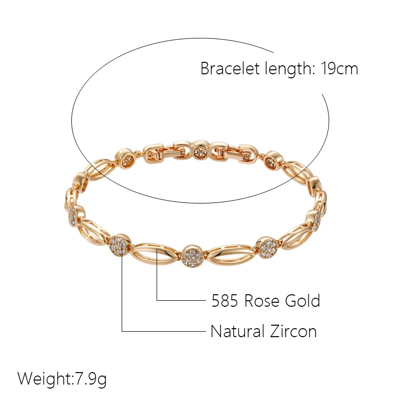 Rose Gold Tone Zircon Chain Bracelet