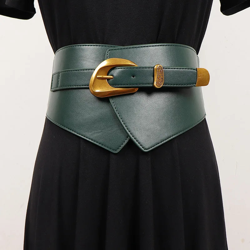 Wide Black Elastic Waist Cincher Corset Belt for Women